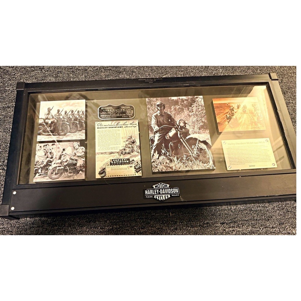 Harley-Davidson Model 1942 WLA Framed Display Plaque Museum 2010 Orlando FL